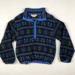 Vintage Ll Bean Fleece Pullover Jacket Southwest Aztec Indian • Small