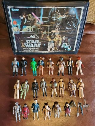 Vintage Star Wars Kenner Mini - Action Figure Collectors Case W/ 22 Figures
