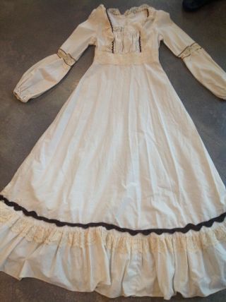 Vintage Hippie Gunne Sax Dress Woodsy Victorian Prairie Corset Dress Lolita - 9