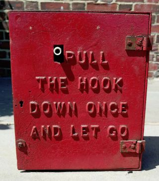 Antique 1890s Gamewell F.  A.  Tel.  Co.  N.  Y.  Fire Alarm Steel Pull Box With