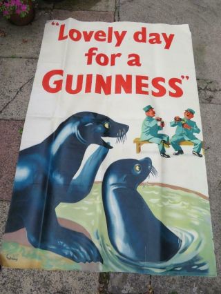 Really Old Rare Guinness Bill Board Poster