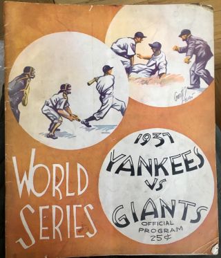 1937 World Series Program - Yankees Vs.  Giants - Vintage - Gehrig,  Dimaggio