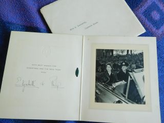 Queen Elizabeth Ii And Prince Philip Rare 1951 Christmas Card
