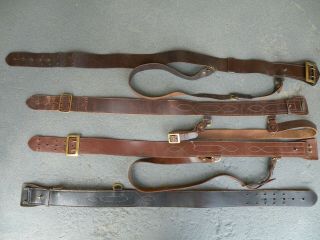 Group of 1940 ' s or 50 ' s Canadian or English military or police Sam Leather Belts 2