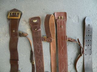 Group of 1940 ' s or 50 ' s Canadian or English military or police Sam Leather Belts 3