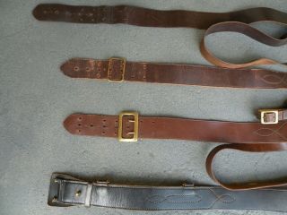 Group of 1940 ' s or 50 ' s Canadian or English military or police Sam Leather Belts 4