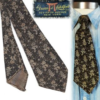 1920s 1930s Gunn & Latchford Oriental Silk Brocade Vintage Necktie Deco Tie 03