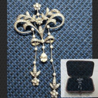 Imperial Russian Silver Brooch Faberge Design Fine