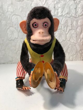 Musical Jolly Chimp Battery Operated Vintage Japan Tin Toy w Box & Tag 2