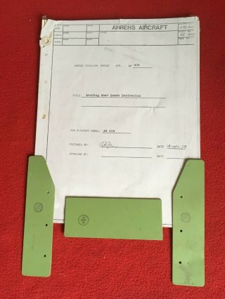 Rare Ill - Fated Ahrens 404 Turbo - Prop Airliner Orig.  Drawings & Parts So Unique