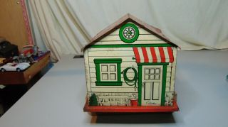 VINTAGE WALT REACH TOY COURTLAND TIN LITHO GARAGE WITH AUTOMATIC DOOR 5