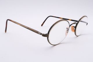 Vintage Oliver Peoples Op - 5 Rx Eyeglasses Frames Ag Antique Gold Tortoise B190