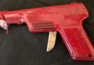 Vintage Wyandotte Toy Witer Pistol Red Metal 6.  5 " Water Gun Pressed Steel 1940s
