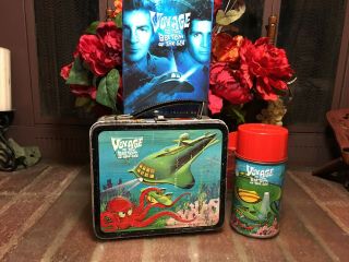 Voyage To The Bottom Of The Sea Lunch Box W/ Thermos Vintage 1967 Bonus Dvd