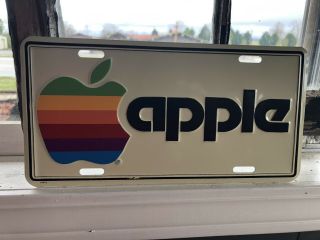 Vintage Apple Computer License Plate Auto Car Tag 70 ' s 80 ' s Old Stock 5