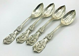 Reed & Barton Francis I Sterling Silver Solid Fruit/orange Spoon Ribbed Set Of 4