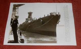 Wwii 1941 Press Photo Us Navy Battleship Washington Near Completion Philadelphia