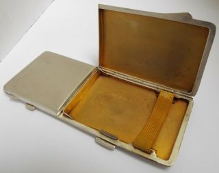 Fine Rare Combined English Antique 1913 Sterling Silver Cigarette Case & Compact