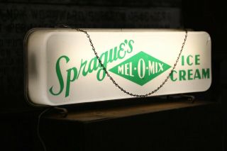 Vintage Neon Products Lighted Sign Spragues Ice Cream Dairy General Store Chain