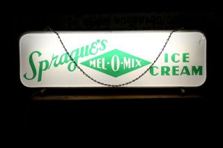 Vintage Neon Products Lighted Sign Spragues Ice Cream Dairy General Store chain 2