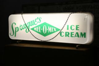 Vintage Neon Products Lighted Sign Spragues Ice Cream Dairy General Store chain 3
