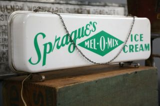 Vintage Neon Products Lighted Sign Spragues Ice Cream Dairy General Store chain 5