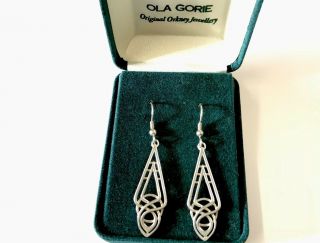 Vintage Ola Gorie Orkney Scottish Sterling Silver Earrings Box