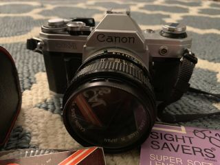 Vintage Canon Ae - 1 35mm Slr Film Camera Kit With 50 Mm Lens,  Vintage Leather Bag