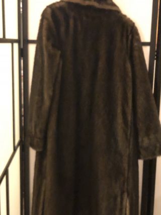 Vintage Brown Faux Mink Fur Dennis Basso Full Length Coat 5