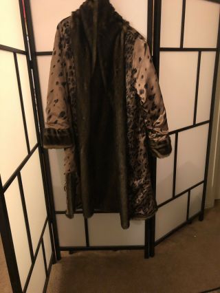 Vintage Brown Faux Mink Fur Dennis Basso Full Length Coat 7