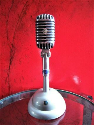 Vintage 1955 Shure 55 S Dynamic Cardioid Microphone Old Elvis W Shure S - 36 Stand