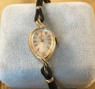1962 Vintage 14k Solid Gold Omega Ladies 17j Watch 483 Movement Keeping Time