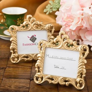 50 Gold Vintage Baroque Place Card Holder Photo Frame Wedding Bridal Party Favor