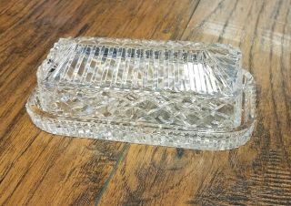 Vintage Waterford Crystal Lismore Covered Butter Dish