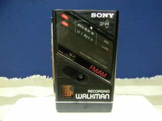 Vintage Sony Wm - F100 Fm/am Stereo Cassette Player/ Case - N E W Belt Installed