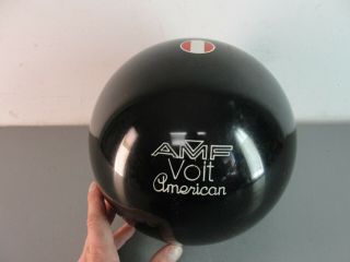 Amf Voit American Undrilled Black Bowling Ball 16 Lb Vintage 1960 