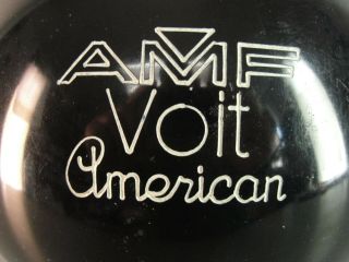AMF VOIT AMERICAN UNDRILLED BLACK BOWLING BALL 16 lb VINTAGE 1960 ' s MADE USA 2