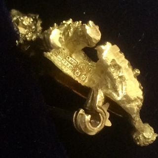 Vintage Solid 18ct Gold & Ruby Poodle Dog Brooch Piece Not Scrap 18k