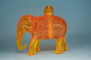 EXQUISITE GUM COLLECTIBLE CHINA HANDWORK CARVED ELEPHANT UNIQUE SNUFF BOTTLE 2