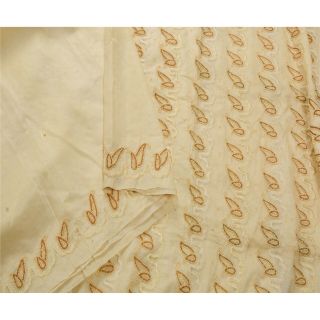 Sanskriti Vintage Golden Heavy Saree Pure Silk Hand Beaded Fabric Ethnic Sari 2