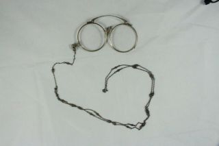 Antique 14k White Gold Art Nouveau Folding Opera Glasses Eyeglasses Lorgnette