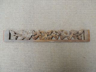890.  Antique Carved Gild Gilt Wood Panel With Flower