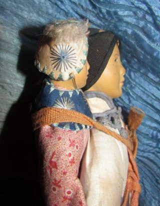 antique vintage chinese carved wood door of hope mission doll mother with baby 12