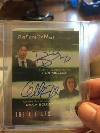 2019 Upper Deck X - Files David Duchovny Gillian Anderson Dual Auto rare 2