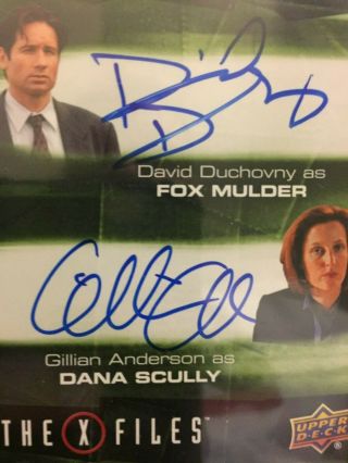 2019 Upper Deck X - Files David Duchovny Gillian Anderson Dual Auto rare 5