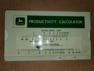 Vintage John Deere Productivity Calculator Slide Rule