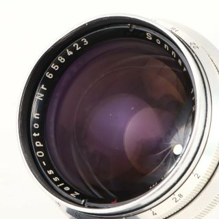:Zeiss Opton 85mm f2 Sonnar Red T Contax RF Lens - Post War West Germany [RARE] 4