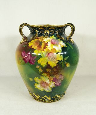 Vintage Royal Bonn Vase Germany Hand Painted Flowers 10 "