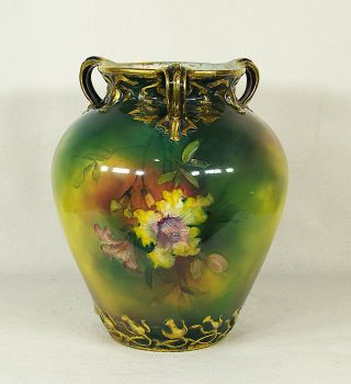 VINTAGE ROYAL BONN VASE GERMANY HAND PAINTED FLOWERS 10 