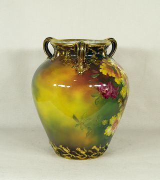 VINTAGE ROYAL BONN VASE GERMANY HAND PAINTED FLOWERS 10 